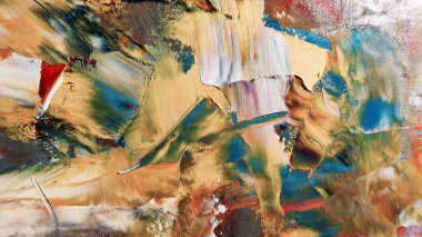 Renkli soyut arka plan duvar kağıdı. Modern motif görsel sanat. Yağlı boya karışımı. Moda el boyama bezi. Duvar dekorasyonu ve duvar resimleri fikri. 3 Boyutlu Doku