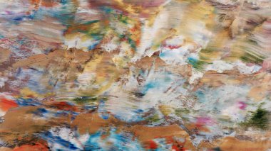 Renkli soyut arka plan duvar kağıdı. Modern motif görsel sanat. Yağlı boya karışımı. Moda el boyama bezi. Duvar dekorasyonu ve duvar resimleri fikri. 3 Boyutlu Doku