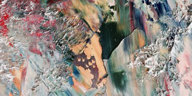 Renkli soyut arka plan duvar kağıdı. Modern motif görsel sanat. Yağlı boya karışımı. Moda el boyama bezi. Duvar dekorasyonu ve duvar resimleri fikri. 3 Boyutlu Doku