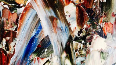 Renkli soyut arka plan duvar kağıdı. Modern motif görsel sanat. Yağlı boya karışımı. Moda el boyama bezi. Duvar dekorasyonu ve duvar resimleri fikri. 3 Boyutlu Doku