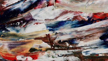 Renkli soyut arka plan duvar kağıdı. Modern motif görsel sanat. Yağlı boya karışımı. Moda el boyama bezi. Duvar dekorasyonu ve duvar resimleri fikri. 3 Boyutlu Doku