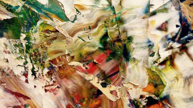 Renkli soyut arka plan duvar kağıdı. Modern motif görsel sanat. Yağlı boya karışımı. Moda el boyama bezi. Duvar dekorasyonu ve duvar resimleri fikri. 3 Boyutlu Doku