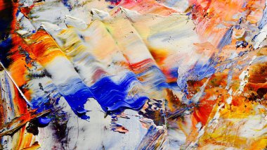 Renkli soyut arka plan duvar kağıdı. Modern motif görsel sanat. Yağlı boya karışımı. Moda el boyama bezi. Duvar dekorasyonu ve duvar resimleri fikri. 3 Boyutlu Doku