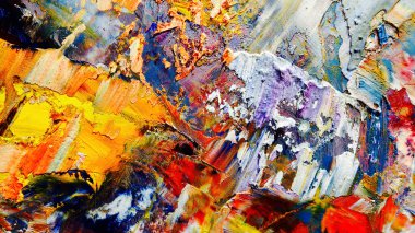 Renkli soyut arka plan duvar kağıdı. Modern motif görsel sanat. Yağlı boya karışımı. Moda el boyama bezi. Duvar dekorasyonu ve duvar resimleri fikri. 3 Boyutlu Doku