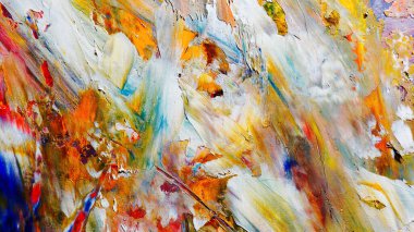 Renkli soyut arka plan duvar kağıdı. Modern motif görsel sanat. Yağlı boya karışımı. Moda el boyama bezi. Duvar dekorasyonu ve duvar resimleri fikri. 3 Boyutlu Doku