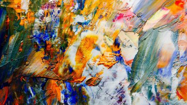 Renkli soyut arka plan duvar kağıdı. Modern motif görsel sanat. Yağlı boya karışımı. Moda el boyama bezi. Duvar dekorasyonu ve duvar resimleri fikri. 3 Boyutlu Doku