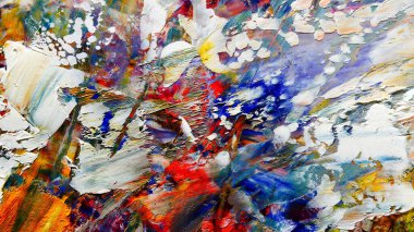 Renkli soyut arka plan duvar kağıdı. Modern motif görsel sanat. Yağlı boya karışımı. Moda el boyama bezi. Duvar dekorasyonu ve duvar resimleri fikri. 3 Boyutlu Doku