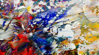 Renkli soyut arka plan duvar kağıdı. Modern motif görsel sanat. Yağlı boya karışımı. Moda el boyama bezi. Duvar dekorasyonu ve duvar resimleri fikri. 3 Boyutlu Doku