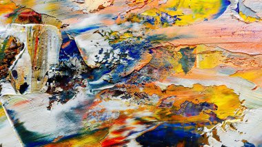 Renkli soyut arka plan duvar kağıdı. Modern motif görsel sanat. Yağlı boya karışımı. Moda el boyama bezi. Duvar dekorasyonu ve duvar resimleri fikri. 3 Boyutlu Doku