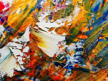 Renkli soyut arka plan duvar kağıdı. Modern motif görsel sanat. Yağlı boya karışımı. Moda el boyama bezi. Duvar dekorasyonu ve duvar resimleri fikri. 3 Boyutlu Doku