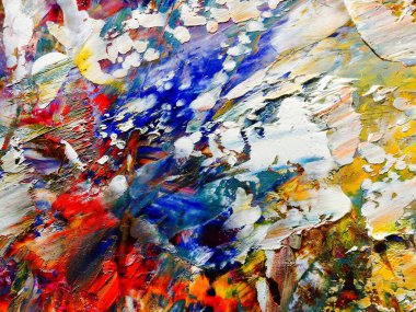 Renkli soyut arka plan duvar kağıdı. Modern motif görsel sanat. Yağlı boya karışımı. Moda el boyama bezi. Duvar dekorasyonu ve duvar resimleri fikri. 3 Boyutlu Doku