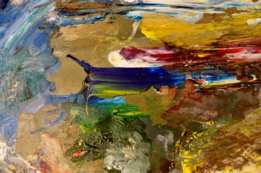 Renkli soyut arka plan duvar kağıdı. Modern motif görsel sanat. Yağlı boya karışımı. Moda el boyama bezi. Duvar dekorasyonu ve duvar resimleri fikri. 3 Boyutlu Doku