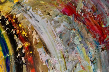 Renkli soyut arka plan duvar kağıdı. Modern motif görsel sanat. Yağlı boya karışımı. Moda el boyama bezi. Duvar dekorasyonu ve duvar resimleri fikri. 3 Boyutlu Doku