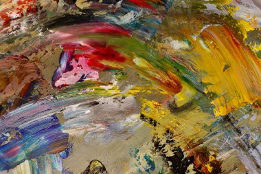 Renkli soyut arka plan duvar kağıdı. Modern motif görsel sanat. Yağlı boya karışımı. Moda el boyama bezi. Duvar dekorasyonu ve duvar resimleri fikri. 3 Boyutlu Doku