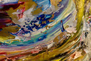 Renkli soyut arka plan duvar kağıdı. Modern motif görsel sanat. Yağlı boya karışımı. Moda el boyama bezi. Duvar dekorasyonu ve duvar resimleri fikri. 3 Boyutlu Doku