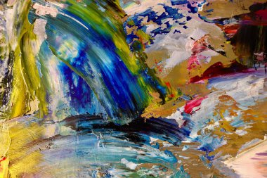 Renkli soyut arka plan duvar kağıdı. Modern motif görsel sanat. Yağlı boya karışımı. Moda el boyama bezi. Duvar dekorasyonu ve duvar resimleri fikri. 3 Boyutlu Doku