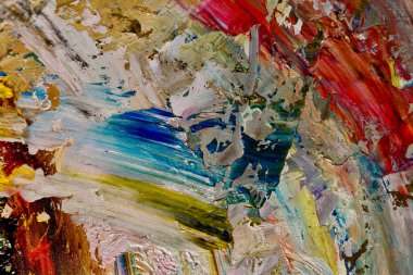 Renkli soyut arka plan duvar kağıdı. Modern motif görsel sanat. Yağlı boya karışımı. Moda el boyama bezi. Duvar dekorasyonu ve duvar resimleri fikri. 3 Boyutlu Doku