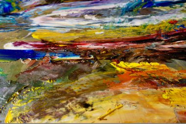 Renkli soyut arka plan duvar kağıdı. Modern motif görsel sanat. Yağlı boya karışımı. Moda el boyama bezi. Duvar dekorasyonu ve duvar resimleri fikri. 3 Boyutlu Doku