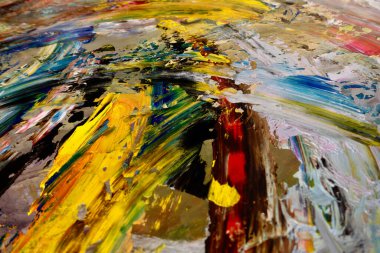 Renkli soyut arka plan duvar kağıdı. Modern motif görsel sanat. Yağlı boya karışımı. Moda el boyama bezi. Duvar dekorasyonu ve duvar resimleri fikri. 3 Boyutlu Doku