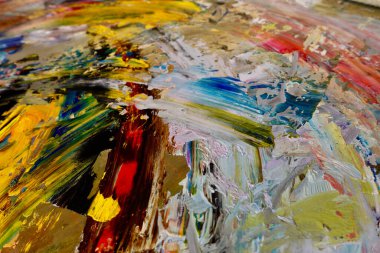 Renkli soyut arka plan duvar kağıdı. Modern motif görsel sanat. Yağlı boya karışımı. Moda el boyama bezi. Duvar dekorasyonu ve duvar resimleri fikri. 3 Boyutlu Doku