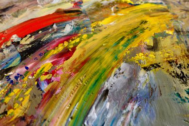 Renkli soyut arka plan duvar kağıdı. Modern motif görsel sanat. Yağlı boya karışımı. Moda el boyama bezi. Duvar dekorasyonu ve duvar resimleri fikri. 3 Boyutlu Doku