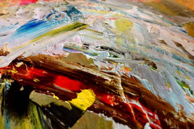 Renkli soyut arka plan duvar kağıdı. Modern motif görsel sanat. Yağlı boya karışımı. Moda el boyama bezi. Duvar dekorasyonu ve duvar resimleri fikri. 3 Boyutlu Doku