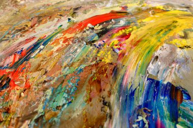 Renkli soyut arka plan duvar kağıdı. Modern motif görsel sanat. Yağlı boya karışımı. Moda el boyama bezi. Duvar dekorasyonu ve duvar resimleri fikri. 3 Boyutlu Doku