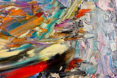 Renkli soyut arka plan duvar kağıdı. Modern motif görsel sanat. Yağlı boya karışımı. Moda el boyama bezi. Duvar dekorasyonu ve duvar resimleri fikri. 3 Boyutlu Doku