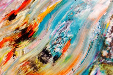 Renkli soyut arka plan duvar kağıdı. Modern motif görsel sanat. Yağlı boya karışımı. Moda el boyama bezi. Duvar dekorasyonu ve duvar resimleri fikri. 3 Boyutlu Doku