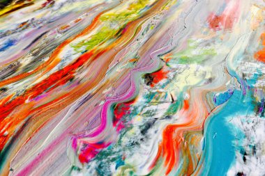 Renkli soyut arka plan duvar kağıdı. Modern motif görsel sanat. Yağlı boya karışımı. Moda el boyama bezi. Duvar dekorasyonu ve duvar resimleri fikri. 3 Boyutlu Doku
