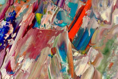 Renkli soyut arka plan duvar kağıdı. Modern motif görsel sanat. Yağlı boya karışımı. Moda el boyama bezi. Duvar dekorasyonu ve duvar resimleri fikri. 3 Boyutlu Doku