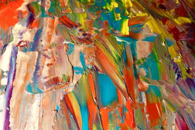 Renkli soyut arka plan duvar kağıdı. Modern motif görsel sanat. Yağlı boya karışımı. Moda el boyama bezi. Duvar dekorasyonu ve duvar resimleri fikri. 3 Boyutlu Doku