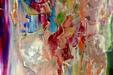 Renkli soyut arka plan duvar kağıdı. Modern motif görsel sanat. Yağlı boya karışımı. Moda el boyama bezi. Duvar dekorasyonu ve duvar resimleri fikri. 3 Boyutlu Doku