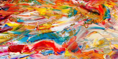 Renkli soyut arka plan duvar kağıdı. Modern motif görsel sanat. Yağlı boya karışımı. Moda el boyama bezi. Duvar dekorasyonu ve duvar resimleri fikri. 3 Boyutlu Doku
