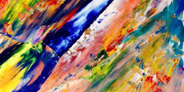 Renkli soyut arka plan duvar kağıdı. Modern motif görsel sanat. Yağlı boya karışımı. Moda el boyama bezi. Duvar dekorasyonu ve duvar resimleri fikri. 3 Boyutlu Doku
