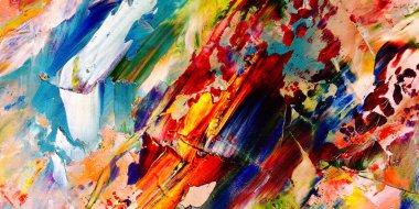 Renkli soyut arka plan duvar kağıdı. Modern motif görsel sanat. Yağlı boya karışımı. Moda el boyama bezi. Duvar dekorasyonu ve duvar resimleri fikri. 3 Boyutlu Doku