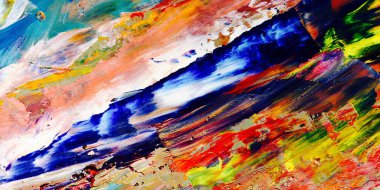 Renkli soyut arka plan duvar kağıdı. Modern motif görsel sanat. Yağlı boya karışımı. Moda el boyama bezi. Duvar dekorasyonu ve duvar resimleri fikri. 3 Boyutlu Doku