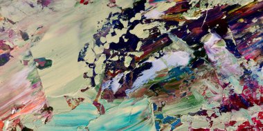 Renkli soyut arka plan duvar kağıdı. Modern motif görsel sanat. Yağlı boya karışımı. Moda el boyama bezi. Duvar dekorasyonu ve duvar resimleri fikri. 3 Boyutlu Doku