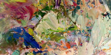 Renkli soyut arka plan duvar kağıdı. Modern motif görsel sanat. Yağlı boya karışımı. Moda el boyama bezi. Duvar dekorasyonu ve duvar resimleri fikri. 3 Boyutlu Doku