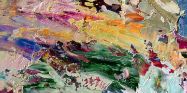 Renkli soyut arka plan duvar kağıdı. Modern motif görsel sanat. Yağlı boya karışımı. Moda el boyama bezi. Duvar dekorasyonu ve duvar resimleri fikri. 3 Boyutlu Doku