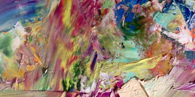 Renkli soyut arka plan duvar kağıdı. Modern motif görsel sanat. Yağlı boya karışımı. Moda el boyama bezi. Duvar dekorasyonu ve duvar resimleri fikri. 3 Boyutlu Doku