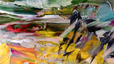 Renkli soyut arka plan duvar kağıdı. Modern motif görsel sanat. Yağlı boya karışımı. Moda el boyama bezi. Duvar dekorasyonu ve duvar resimleri fikri. 3 Boyutlu Doku