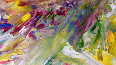 Renkli soyut arka plan duvar kağıdı. Modern motif görsel sanat. Yağlı boya karışımı. Moda el boyama bezi. Duvar dekorasyonu ve duvar resimleri fikri. 3 Boyutlu Doku