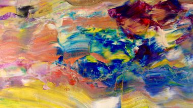 Renkli soyut arka plan duvar kağıdı. Modern motif görsel sanat. Yağlı boya karışımı. Moda el boyama bezi. Duvar dekorasyonu ve duvar resimleri fikri. 3 Boyutlu Doku