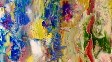Renkli soyut arka plan duvar kağıdı. Modern motif görsel sanat. Yağlı boya karışımı. Moda el boyama bezi. Duvar dekorasyonu ve duvar resimleri fikri. 3 Boyutlu Doku