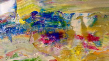 Renkli soyut arka plan duvar kağıdı. Modern motif görsel sanat. Yağlı boya karışımı. Moda el boyama bezi. Duvar dekorasyonu ve duvar resimleri fikri. 3 Boyutlu Doku