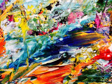 Renkli soyut arka plan duvar kağıdı. Modern motif görsel sanat. Yağlı boya karışımı. Moda el boyama bezi. Duvar dekorasyonu ve duvar resimleri fikri. 3 Boyutlu Doku