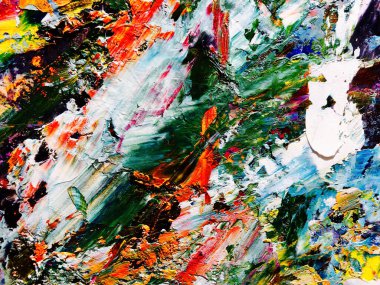 Renkli soyut arka plan duvar kağıdı. Modern motif görsel sanat. Yağlı boya karışımı. Moda el boyama bezi. Duvar dekorasyonu ve duvar resimleri fikri. 3 Boyutlu Doku