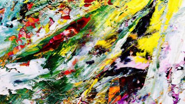 Renkli soyut arka plan duvar kağıdı. Modern motif görsel sanat. Yağlı boya karışımı. Moda el boyama bezi. Duvar dekorasyonu ve duvar resimleri fikri. 3 Boyutlu Doku