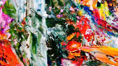 Renkli soyut arka plan duvar kağıdı. Modern motif görsel sanat. Yağlı boya karışımı. Moda el boyama bezi. Duvar dekorasyonu ve duvar resimleri fikri. 3 Boyutlu Doku